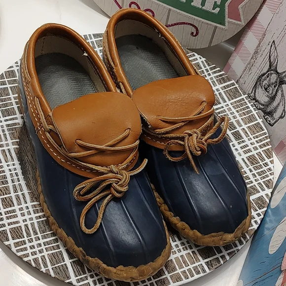 💐 Vintage GUC L.L. Bean Bean Boot 🥾 Rubber Duck Boots, Leather Trim, Navy, 8 - Picture 5 of 11